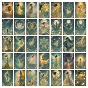 Lot de 35 cartes d'inspiration déesse céleste pour déco esthétique et scrapbooking