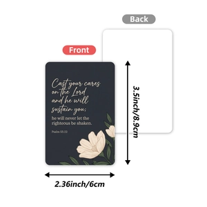 Lot de 36 cartes de versets bibliques sombres avec illustrations florales pour décoration