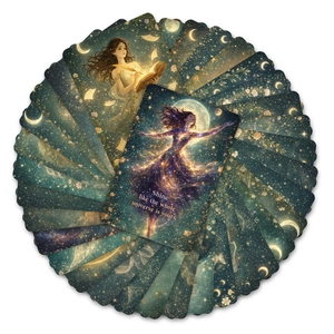 Détails des cartes inspirantes déesse de la lune avec illustrations cosmiques