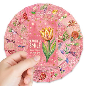 36-piece floral greeting card set with watercolor flower patterns and pink aesthetic