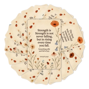 Nahaufnahme von 18 Motivationskarten mit Aquarellblumen und abgerundeten Ecken