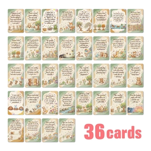Cartes de Citations Inspirantes Animaux de la Forêt Style Aquarelle Peintes à la Main pour Décoration de Chambre et Cartes Cadeaux