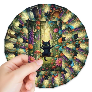 Lot de 36 cartes décoratives chat noir de la forêt pour le journal et les messages