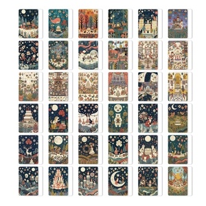 Detailed grid of 36 vintage fairy tale illustration cards for journal and wall decor
