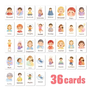Kids Emotion Recognition Flashcards Children Psychology Cognitive Watercolor Illustrations Educational Learning Tools