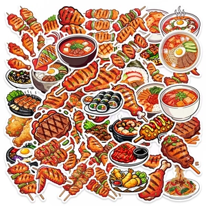 50 adesivi giapponesi per barbecue e sushi per decorazione di laptop e diari