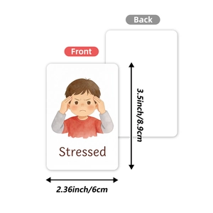Set of 36 unique kids emotional recognition flashcards for psychological education