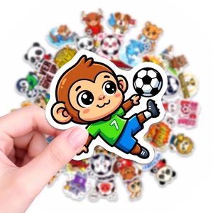 Autocollants de foot animaux de dessin animé imperméables pour enfants avec singe et panda