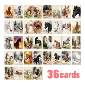 Watercolor Horse Illustration Decorative Cards Artistic Coated Paper Note Cards For Scrapbooking Home Decor Gift Card