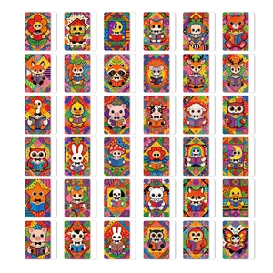 36-piece creative animal reading cards featuring cute hand-painted mosaic style illustrations