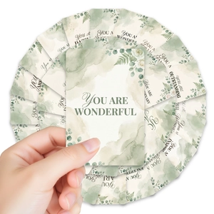 Set di 36 cartoline floreali ad acquerello con citazioni motivazionali in stile nordico