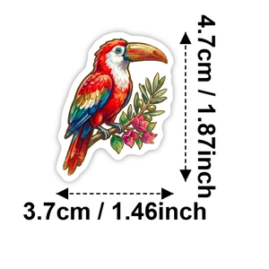 Mediterranean summer style watercolor toucan sticker for DIY journals and laptops