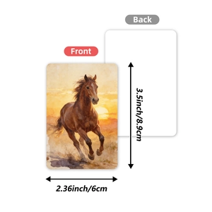 Set of 36 watercolor horse illustration cards 2.36x3.5 inch for journaling and decor