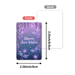 36pcs purple dream meditation healing cards set with wisteria design and 6x8.9cm size