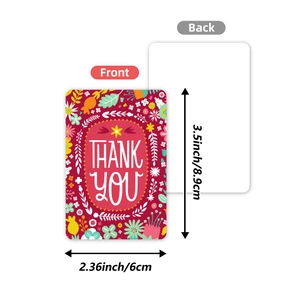 36-piece Bohemian floral thank you card set with dimensions 3.5x2.36 inches for decorations