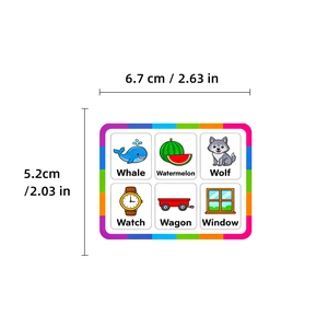 26 English alphabet flash cards for kids with colorful animal and fruit cartoon illustrations
