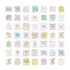 49-piece macaron-colored motivational text stickers for laptops and DIY journals