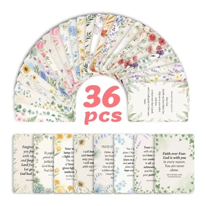 Set di 36 biglietti di preghiera floreali con versetti biblici e citazioni in inglese