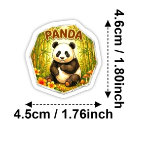 Autocollant panda étanche avec texte vintage et fleurs pour décoration de scrapbooking