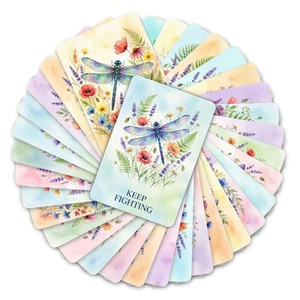 36er-Set Aquarell-Libellen-Motivationskarten mit positiven Zitaten zur Selbstermutigung