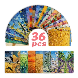 Set mit 36 Van-Gogh-Stil Ölgemälde-Postkarten für Wohndeko mit Sternennacht Motiven