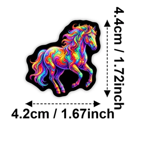Αυτοκόλλητο άλογο ουράνιο τόξο tie-dye 4,4x4,2 cm για δημιουργική διακόσμηση