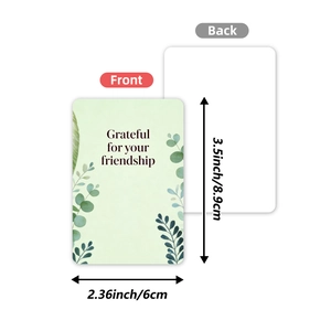 Floral thank you card with Grateful for your friendship text and blank back for messages