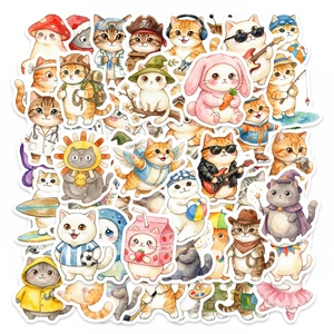 50 autocollants de chats mignons dessinés à la main pour décoration DIY et journal