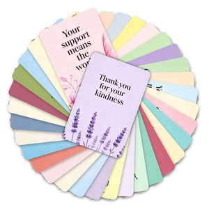 Floral thank you cards set in pastel colors with elegant handwriting and round corners