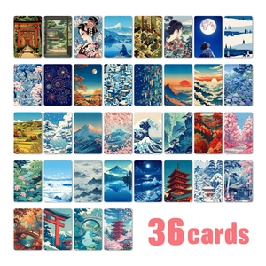 Cartes d'Illustration d'Art Japonais Style Ukiyo-e Cartes de Message Décoratives Mont Fuji Sakura Papier Couché Mini Cartes Postales