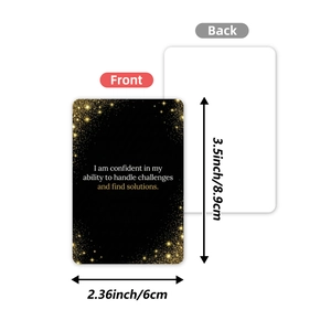 36-piece black and gold self-growth healing cards with motivational quotes set