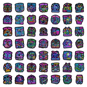 Set of 49 neon Easter cartoon stickers with waterproof PVC designs for DIY luggage deco