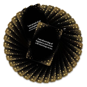 36 Black and gold positive affirmation cards for self-growth and healing set