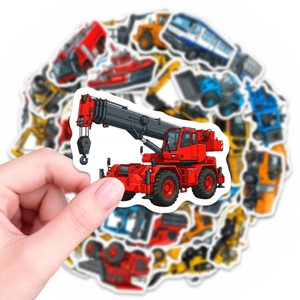 Detailed view of waterproof PVC red crane sticker for kids scrapbook decoration