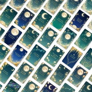 36-piece Moon and Floral Affirmation Card Set for self-care and daily inspiration
