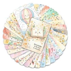 Lot de 36 cartes d'affirmation aquarelle avec citations positives en éventail