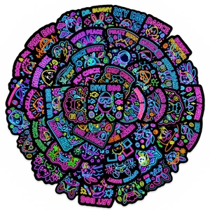 50pcs Neon Animal Stickers for DIY Laptop and Suitcase with Waterproof Glowing Effect