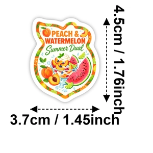 50 pegatinas de frutas de verano impermeables con motivos de melocotón y sandía para botellas