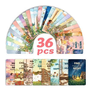 Set mit 36 ästhetisch illustrierten Segenskarten mit gemütlichen Lebensszenen