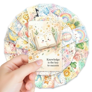 Cartes d'affirmation positive à l'aquarelle avec citations inspirantes et icônes dessinées