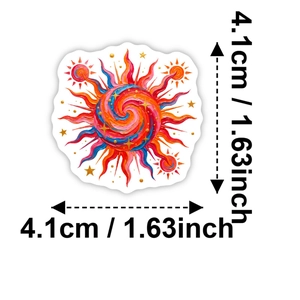 Wasserdichter bunter Nebel-Sonnen-Sticker 4,1 cm mit traumhaftem Ölgemälde-Stil