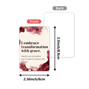Lot de 36 cartes d'affirmation minimalistes à l'aquarelle avec citations et dos vierge