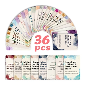 Lot de 36 cartes d'affirmation aquarelle avec citations motivantes et rappels quotidiens