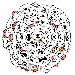 50pcs cute white Samoyed dog stickers for laptop and decor with various expressions