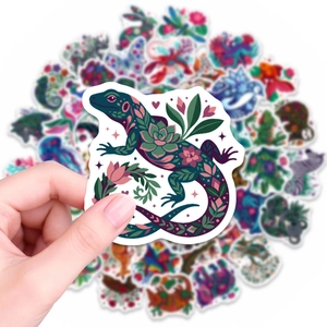 Bohemian tropical animal and floral waterproof stickers for laptop and suitcase decor