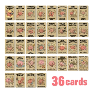 Educational Executive Functioning Flash Cards For Kids Cognitive Behavioral Therapy Coated Paper Brain Learning Tool