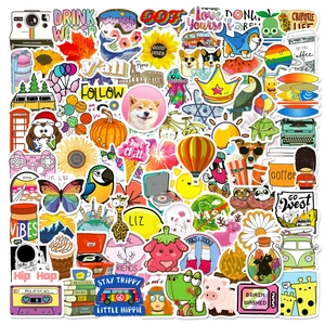 Autocollants Graffiti Cartoon Mignons Décalcomanies en Vinyle PVC Imperméables pour Bouteille d'Eau Ordinateur Planche à Roulettes