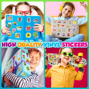 Stickers en vinyle étanches sur ordinateur et skateboard aux motifs mignons