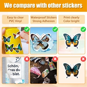 Waterdichte vlinderstickers van PVC-vinyl met sterke hechting en felle kleuren