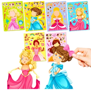 Set de pegatinas DIY de princesa de cuento con seis personajes y accesorios extra
